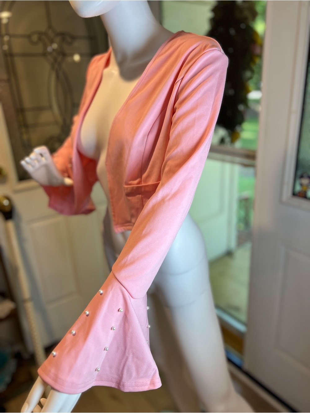SHEIN Soft Pink Layered Neckline Blouse